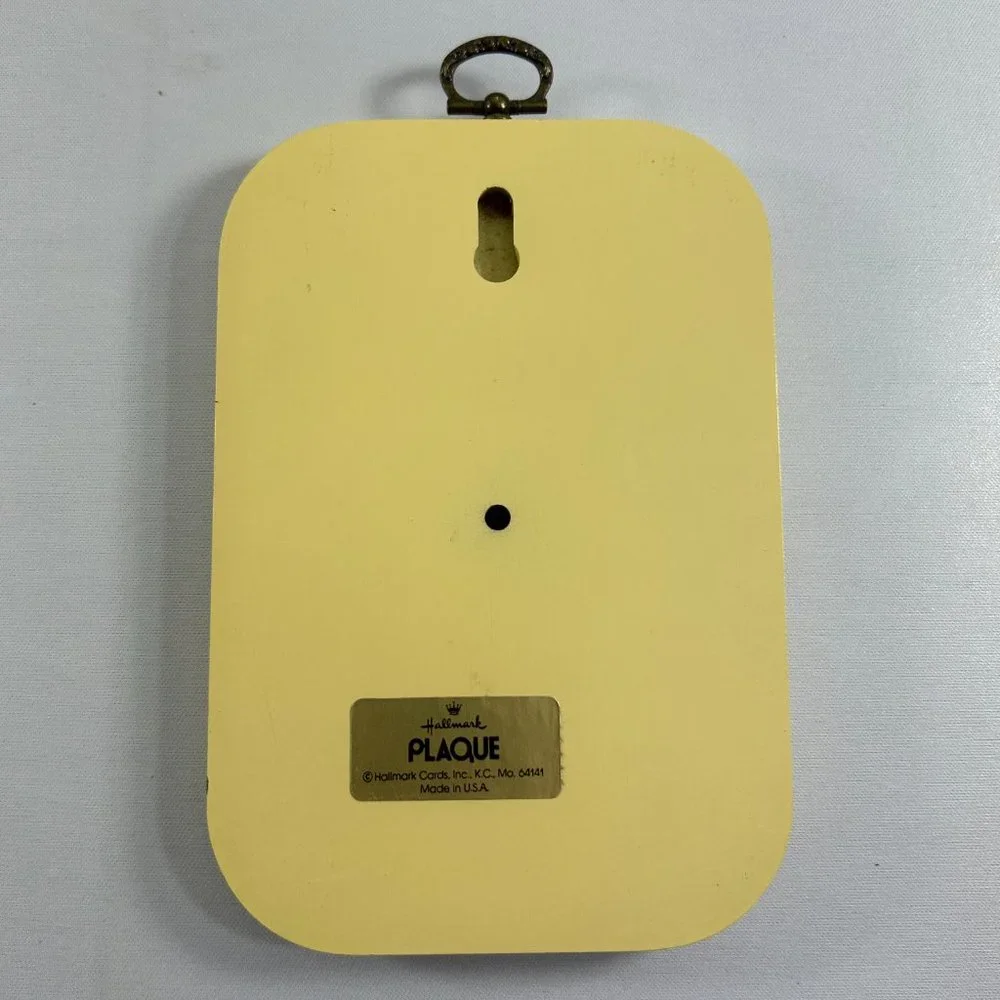 Vintage 1980 Hallmark Wall Plaque To A Special Teacher Yellow Floral Wood Gift